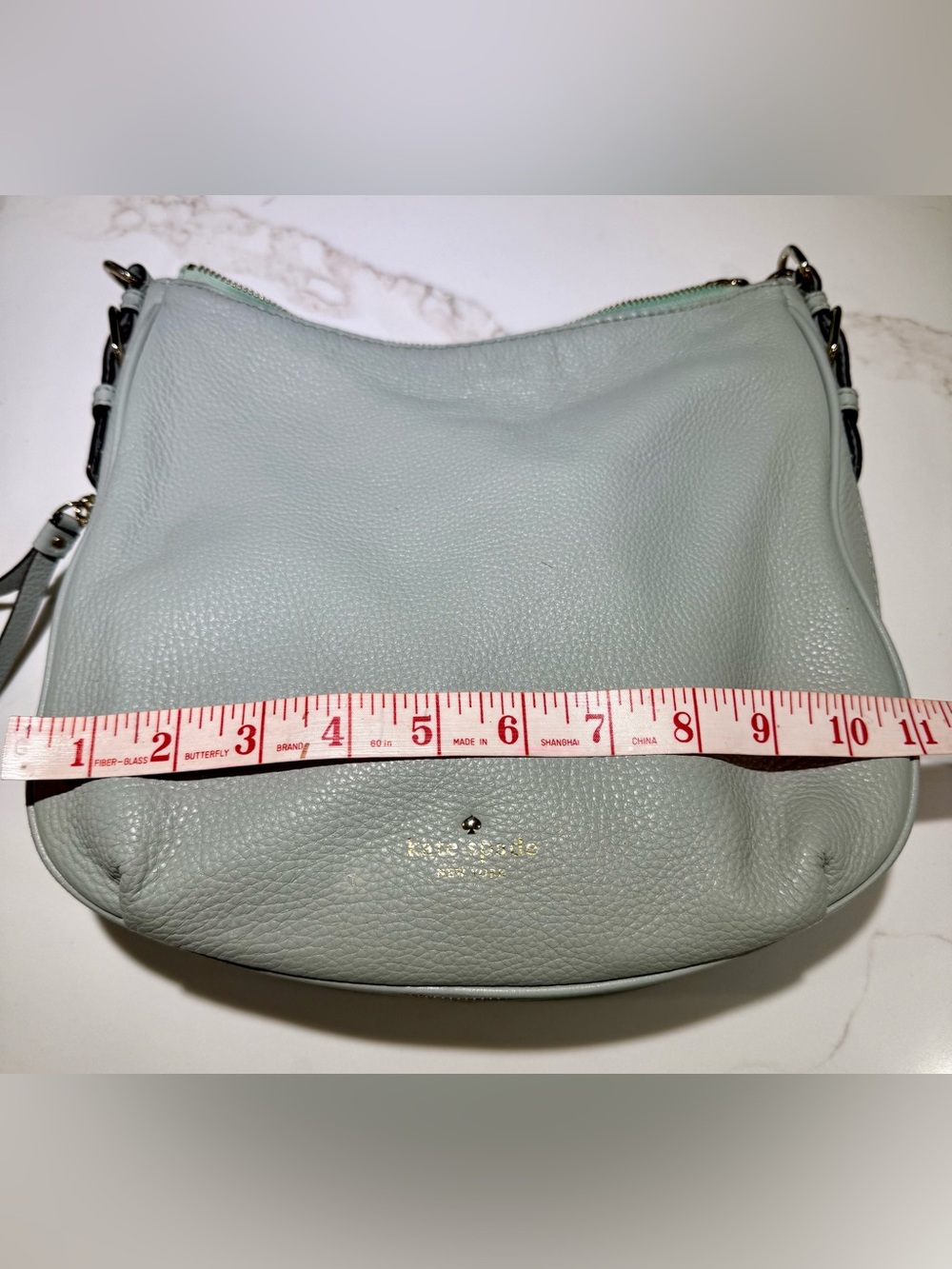 KATE SPADE Leather Cobble Hill Expandable Ella Crossbody/Shoulder bag Mint Green - Picture 15 of 16